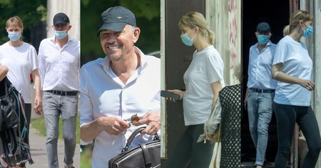 Troskliwy Krzysztof Ibisz towarzyszy ciężarnej żonie podczas wizyty u lekarza (ZDJĘCIA)