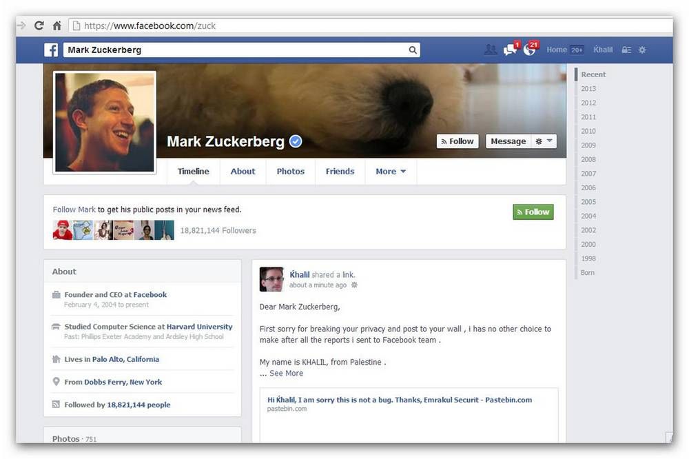 Król jest nagi, czyli włamanie na facebookowe konto Marka Zuckerberga 3
