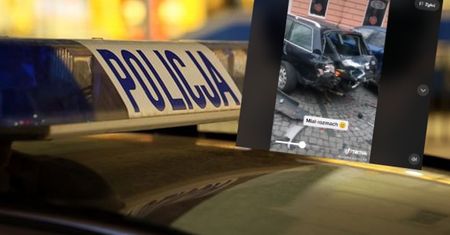 Nocny rajd w Radomiu. Uderzał w auta jak w domino