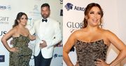 Eva Longoria pozuje w zniekształcającej sylwetkę sukience u boku Ricky'ego Martina