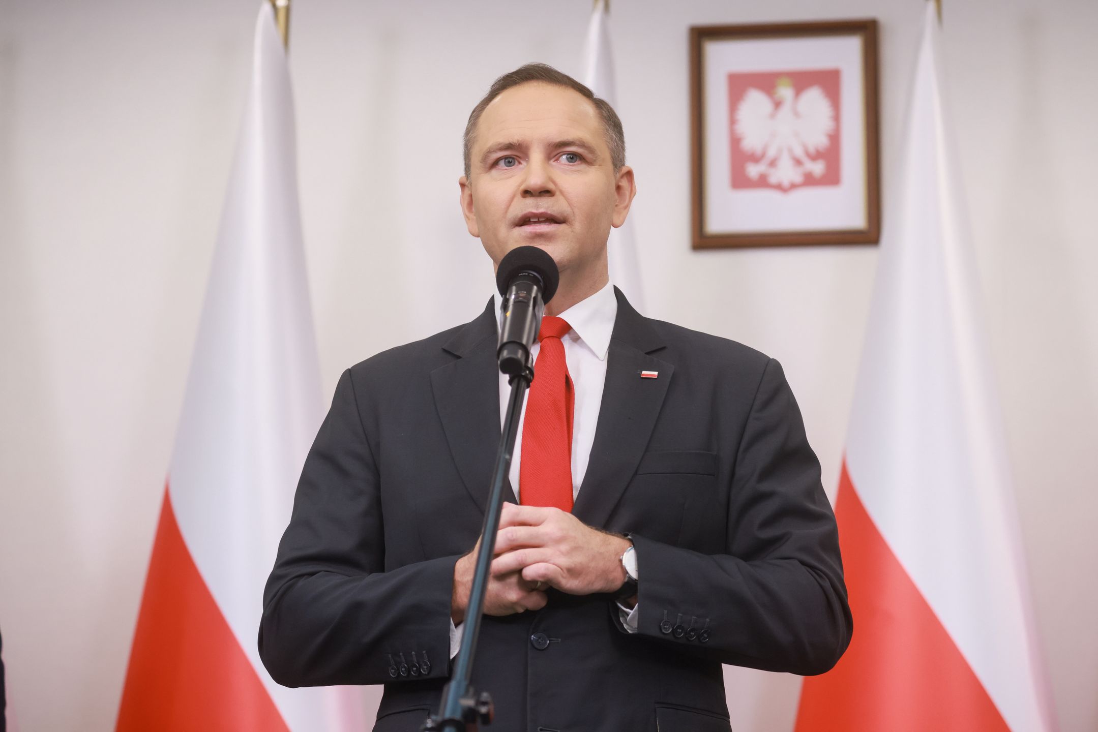 Karol Nawrocki
Warszawa, 03.07.2025. Prezydent elekt RP Karol Nawrocki podczas konferencji prasowej w siedzibie Kancelarii Prezydenta RP w Warszawie, 3 bm. (jm) PAP/Leszek Szyma�ski
Leszek Szyma�ski
PiS, polityk, polityka, prezydent elekt, spotkanie, briefing prasowy, kancelaria, konferencja prasowa, siedziba