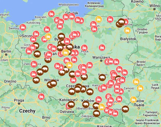 Mapa planowanych strajków
