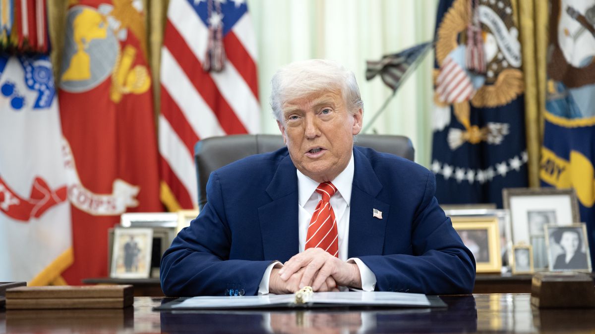WASHINGTON, DC - MAY 30: President Donald Trump speaks during a news conference with Elon Musk on May 30, 2025 inside the Oval Office at the White House in Washington. (Photo by Tom Brenner For The Washington Post via Getty Images)