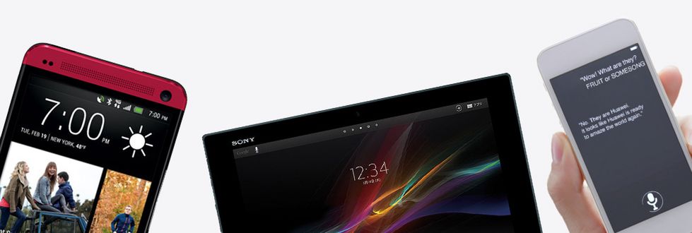 Nokia X, Xperia Tablet Z2 oraz iPhone w reklamie Huaweia 1