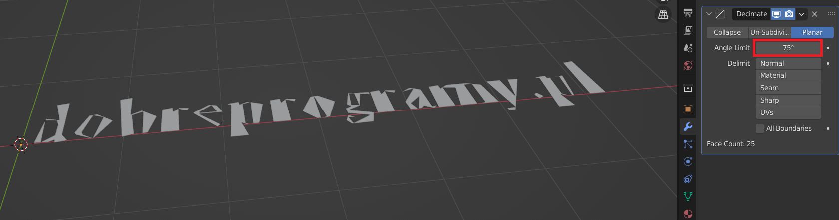 Blender: działanie modyfikatora Decimate