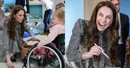 Zwyczajna księżna Kate w sukience z sieciówki odwiedza podopiecznych hospicjum