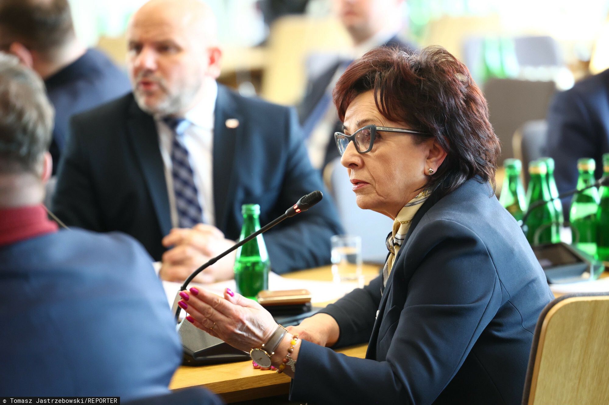 Komisja regulaminowa ws. Ziobry i Romanowskiego
20.02.2025 Warszawa Sejmu Komisja Regulaminowa, Spraw Poselskich i Immunitetowych Rozpatrzenie wniosku Komisji Sledczej ds. Pegasusa ws. zgody na aresztowanie w celu zapewnienia stawiennictwa na posiedzeniu Komisji Zbigniewa Ziobry fot. Tomasz Jastrzebowski/REPORTER
N/z: Elzbieta Witek
Tomasz Jastrzebowski/REPORTER