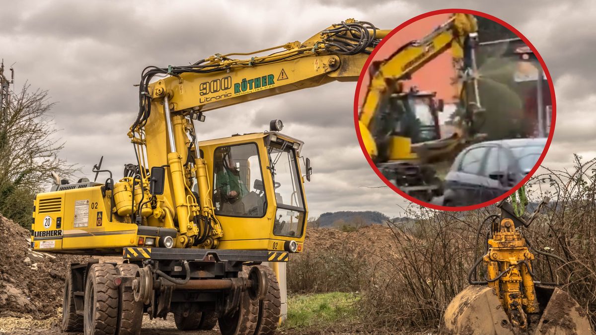 Szaleńczy rajd koparką trwał godzinę