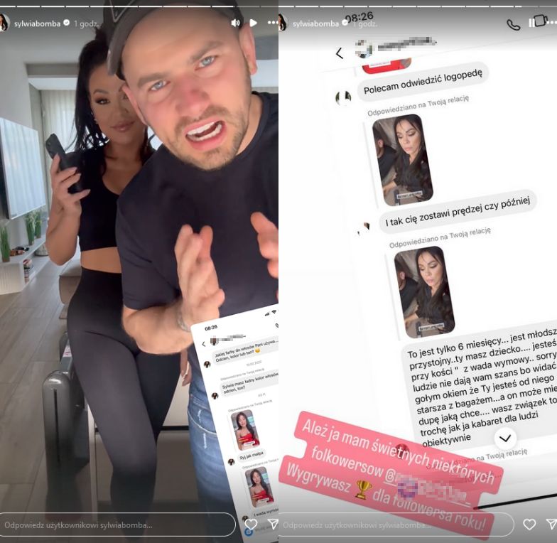 Sylwia Bomba rozprawia się z hejtującą ją internautką. Tak zareagował Grzegorz Collins