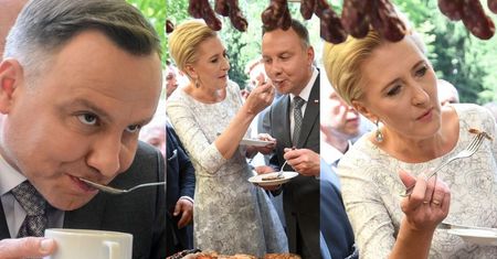 Agata Duda z klasą dzieli się z mężem kiełbasą (ZDJĘCIA)