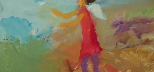 Dziewczyna z porażeniem mózgowym maluje obrazy palcami u stóp