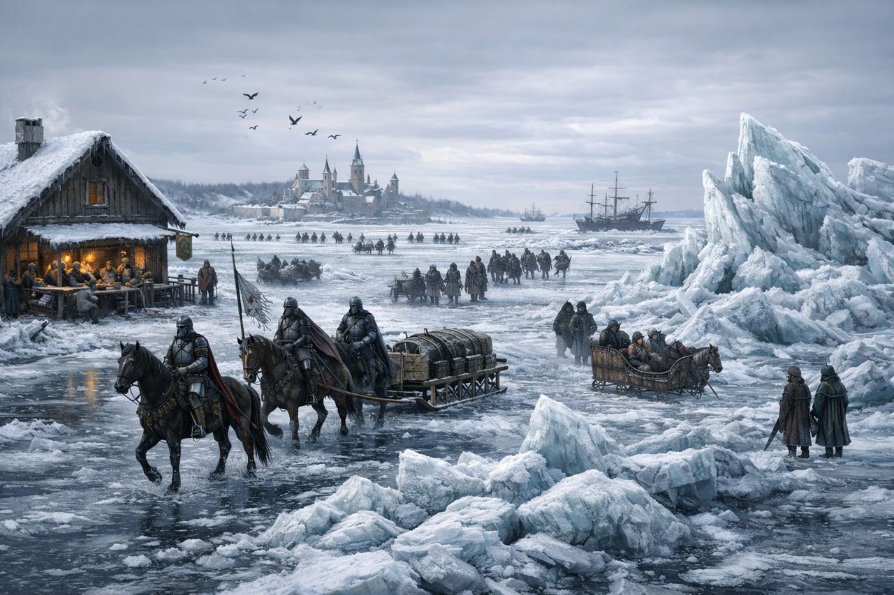 Mróz tak silny, że Bałtyk pokrył się lodem - od średniowiecza zdarzyło się to już nieraz