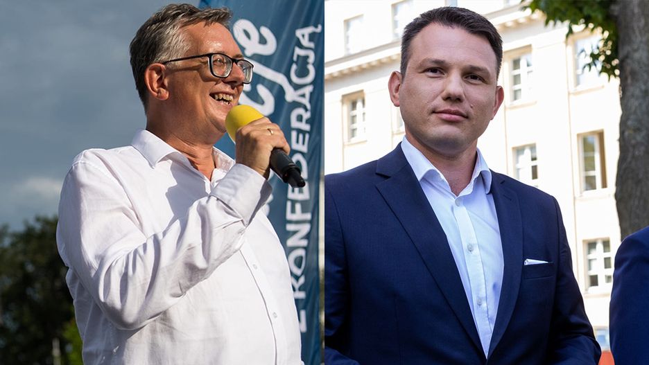 Dr Marcin Sowiński i Sławomir Mentzen. Sowiński jest "trójką" na liście Konfederacji