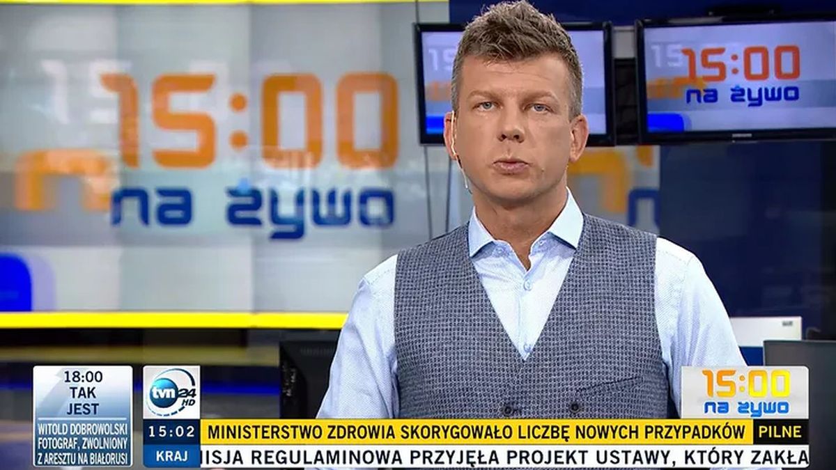 Igor Sokołowski na antenie TVN24.