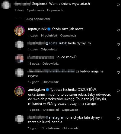 Agata Rubik reaguje na komentarz dotyczący Caroline Derpienski