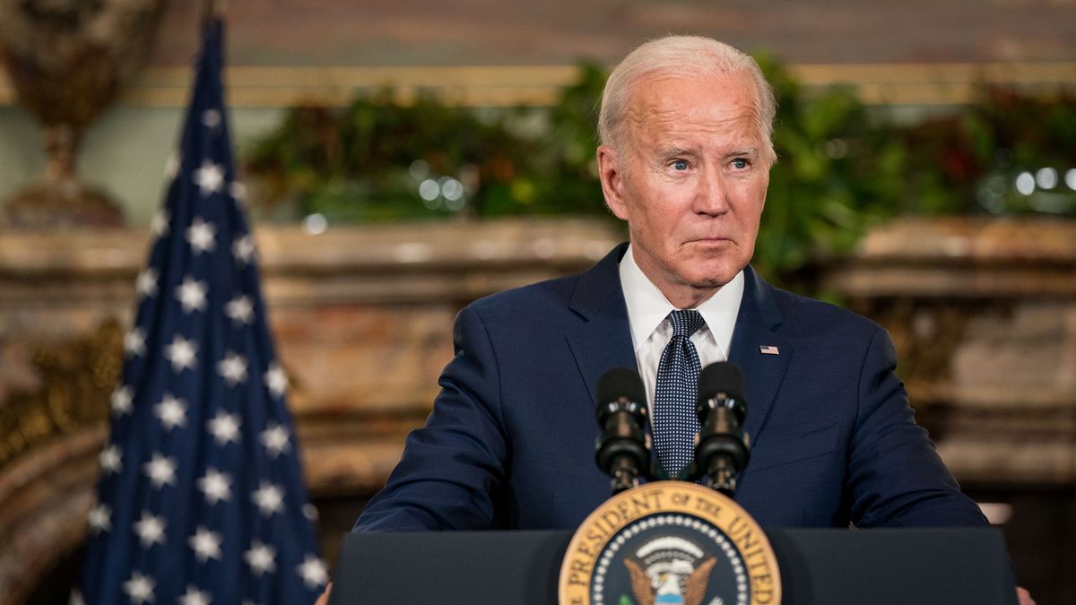 WOODSIDE, CALIFORNIA - NOVEMBER 15:  U.S. President Joe Biden delivers remarks at a news conference at the Filoli Estate on November 15, 2023 in Woodside, California. The news conference follows a meeting between Biden and Chinese President Xi Jinping during the Asia-Pacific Economic Cooperation (APEC) Leaders' week, their first since meeting at the Indonesian island resort of Bali in November 2022. (Photo by Kent Nishimura/Getty Images)