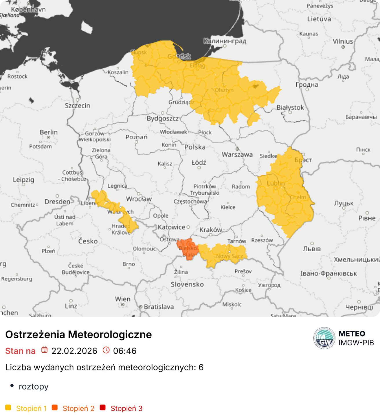 Ostrzeżenia meteorologiczne.