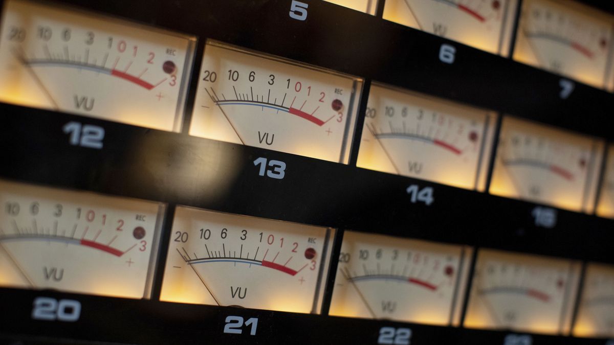 A close up of sound levels during an analog sound recording on the 31st August 2019 in London in the United Kingdom. (photo by Sam Mellish / In Pictures via Getty Images)