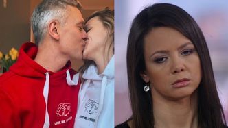 Michał Żebrowski całuje żonę i śmieje się z Kingi Rusin: "Koniecznie w kapciach"