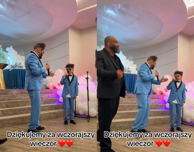 Krzysztof śpiewał razem z synem na imprezie weselno-komunijnej