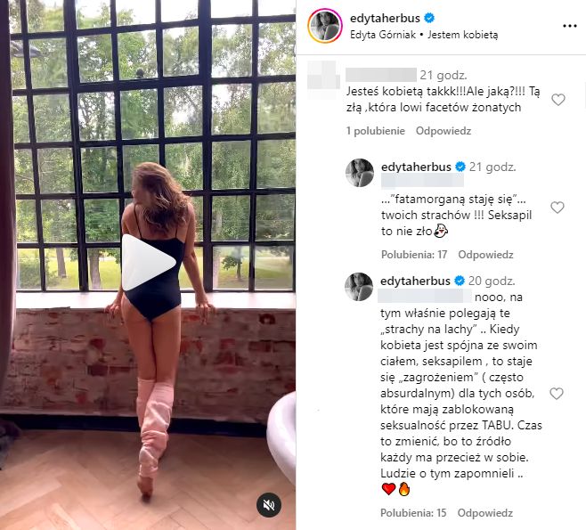 Edyta Herbuś odpowiada na komentarze