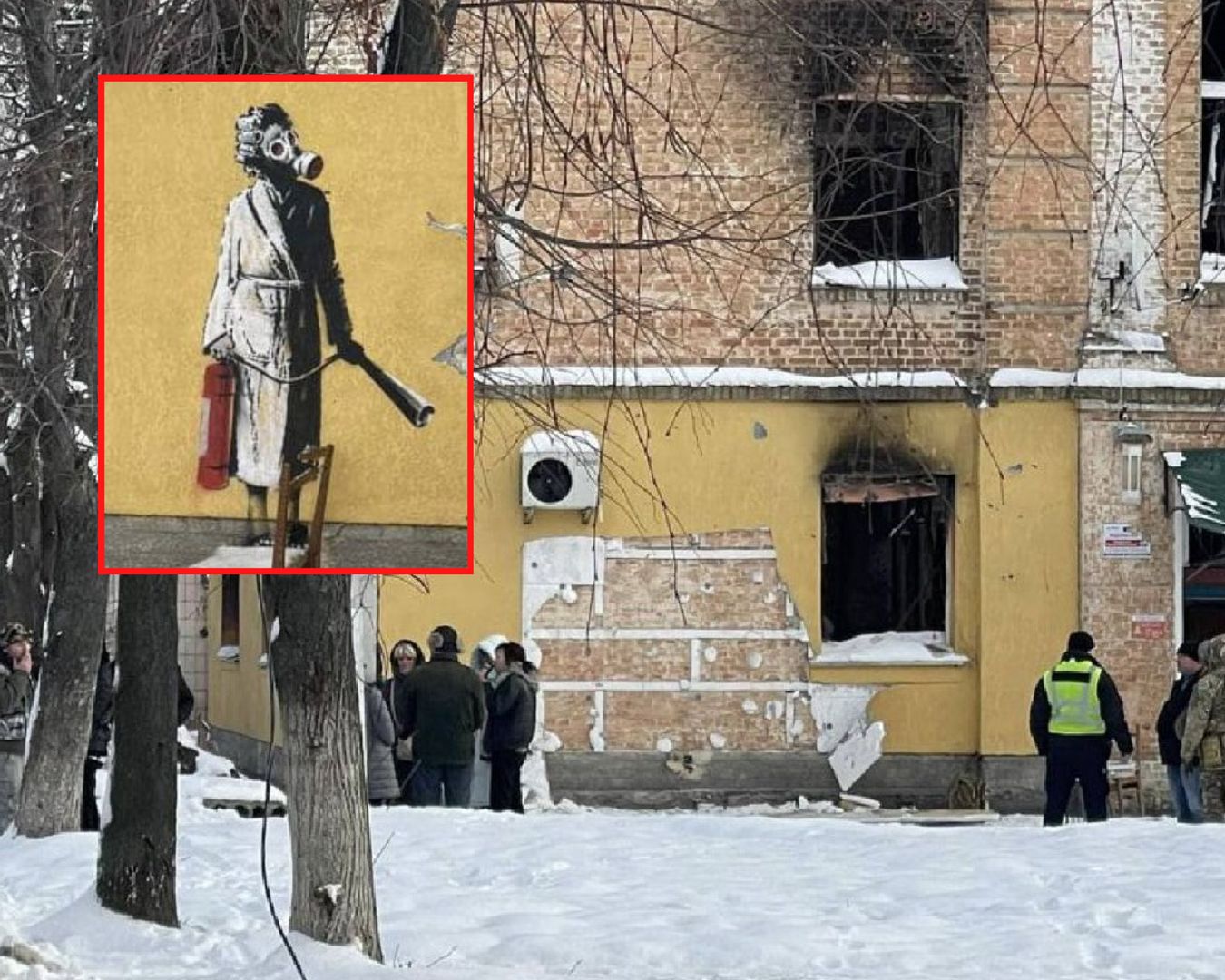 Afera w Hostomelu w Ukrainie. Dzieło Banksy'ego nie przetrwało miesiąca