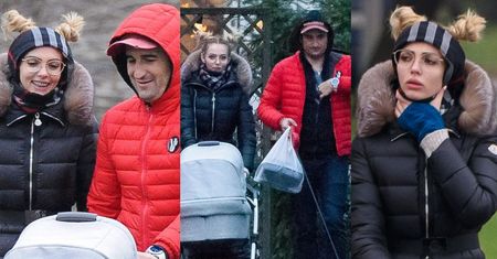 Marcela "full natural" i zaspany Misiek na spacerze z Fryderykiem (ZDJĘCIA)