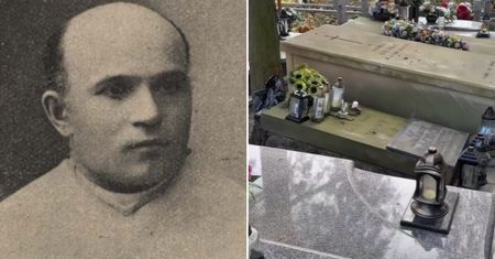 Ksiądz miał kochankę i zamordował kuzyna. Wymowny napis na grobie