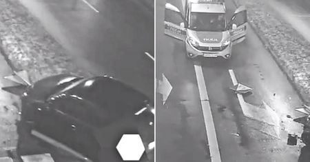 Kierowca audi wypadł z drogi. Od razu trafił na patrol policji