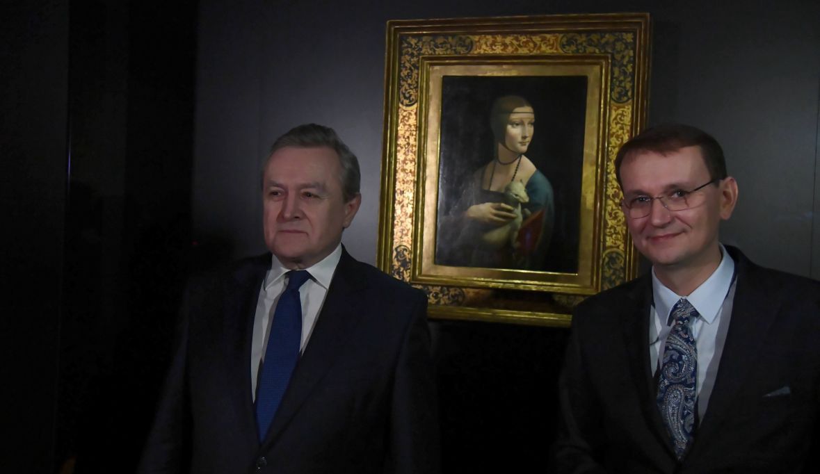 Wicepremier Piotr Gliński i dyrektor Muzeum Narodowego w Krakowi