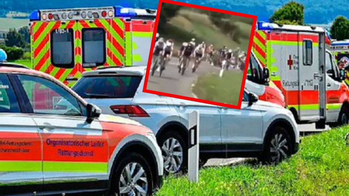 Karambol na wyścigu rowerowym