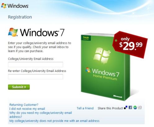 Microsoft kusi studentów niską ceną Windows 7