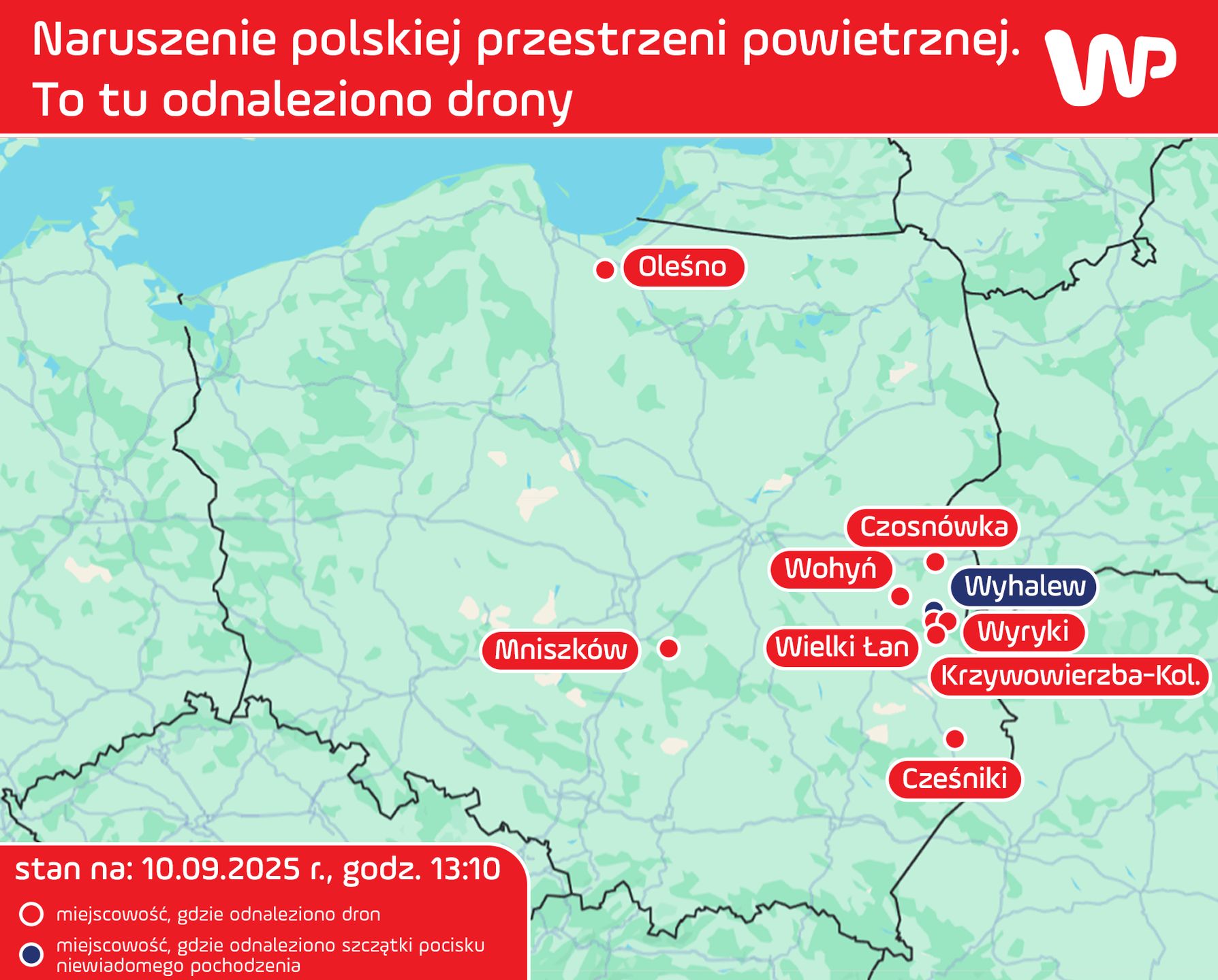 Tu spadły drony
