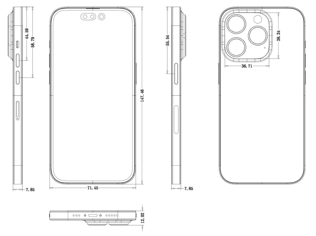 Schemat iPhone'a 14 Pro