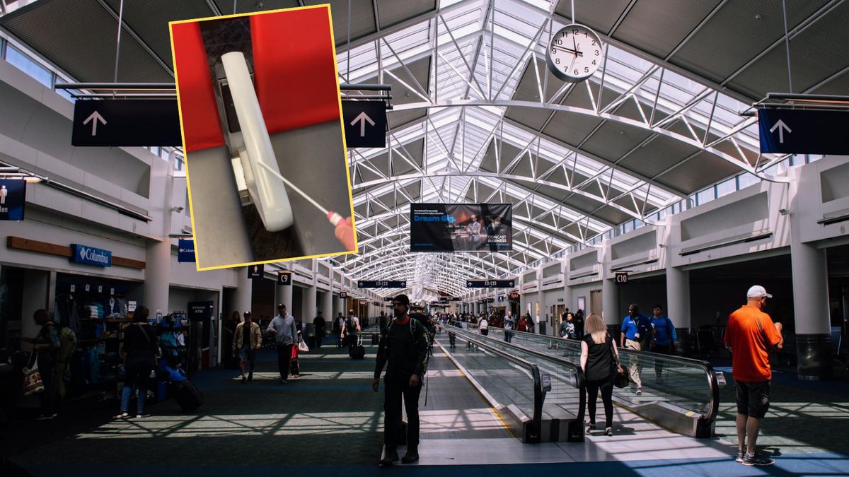 Tiktoker sprawdził czystość krzeseł na lotnisku 