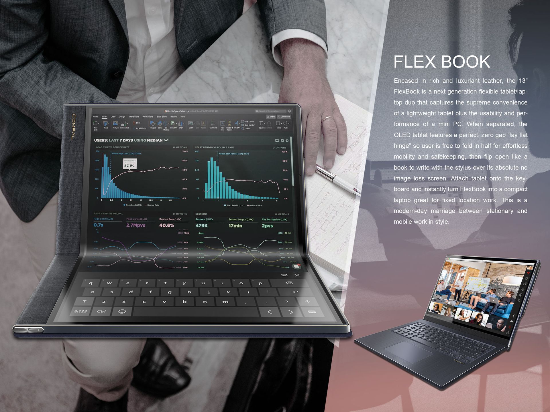 Compal Flex Book to laptop o jednym dużym składanym ekranie czy tablet? 2