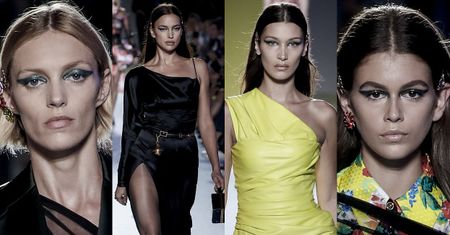 Śmietanka modelingu na wybiegu Versace: Rubik, Gerber, siostry Hadid, Jenner...