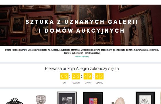 Allegro uruchomiło licytacje dzieł sztuki, wprowadza minimalną prowizję i szkice ofert