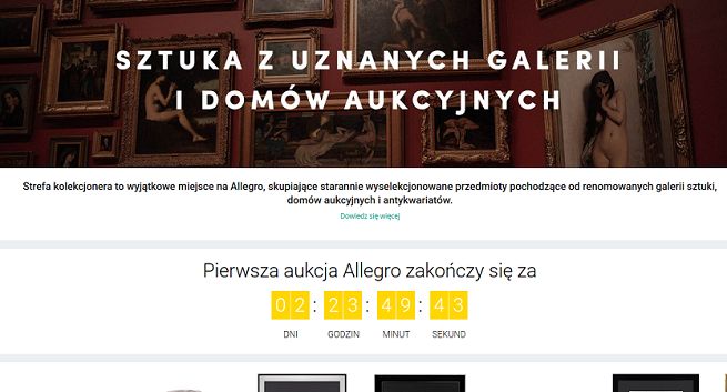 Allegro uruchomiło licytacje dzieł sztuki, wprowadza minimalną prowizję i szkice ofert
