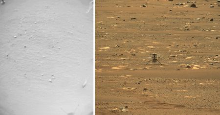 Marsjański dron Ingenuity z tajemniczym fragmentem. NASA nie wie, co to jest