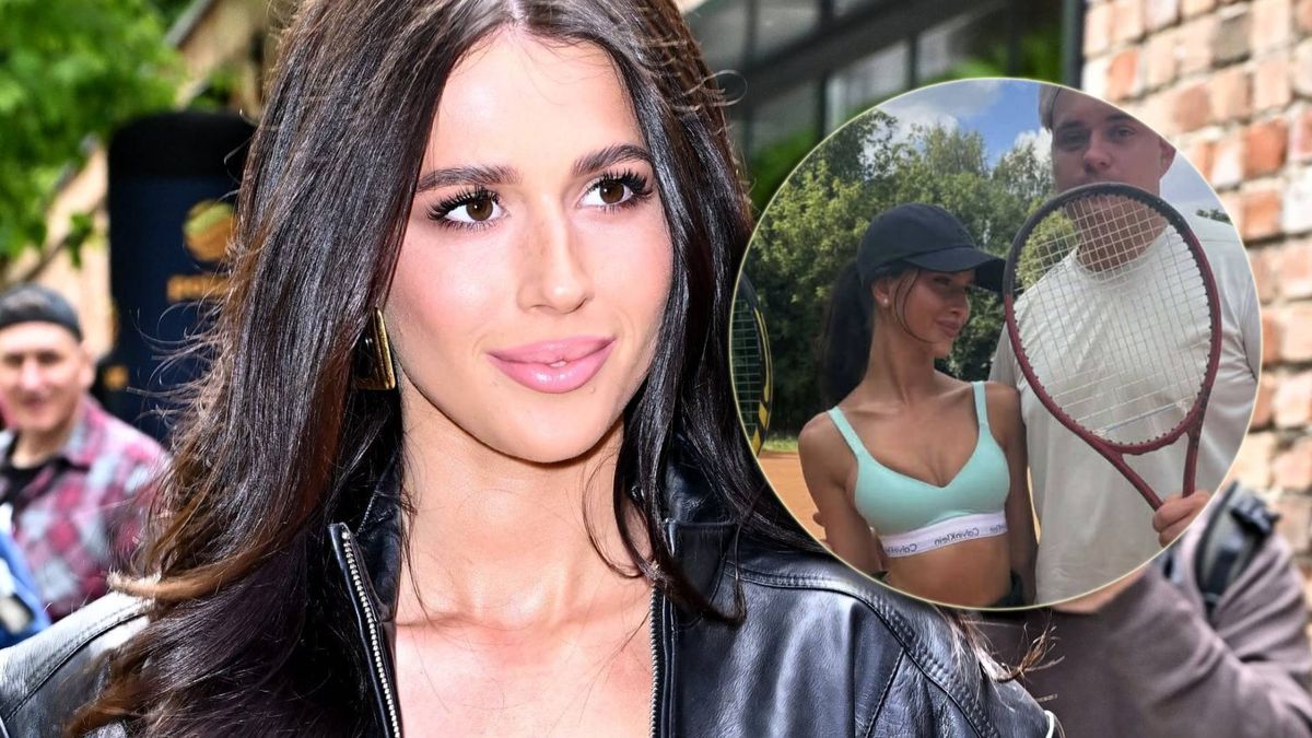 Roksana Węgiel z mężem na korcie