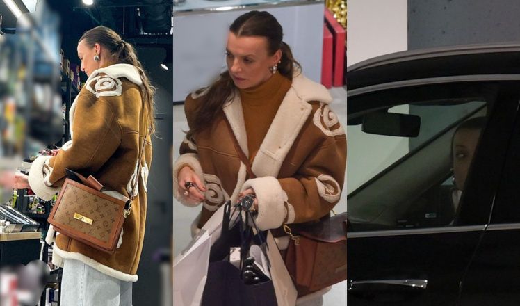 Katarzyna Sokołowska w galerii handlowej z torebką za 15 tys. zł