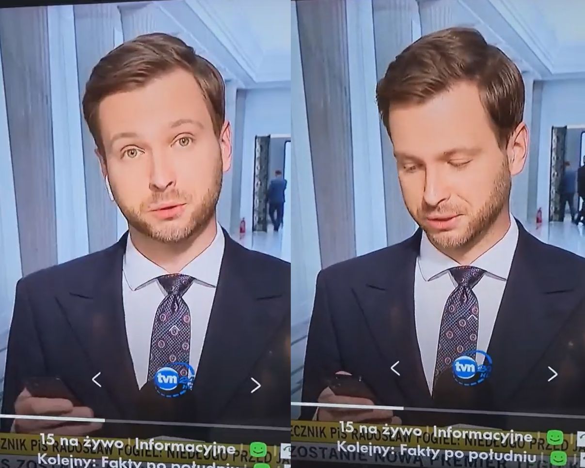 Odczytał słowa Kurskiego. Reporter TVN24 nie mógł powstrzymać śmiechu