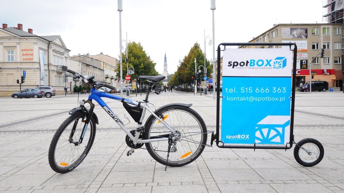 Mobilna reklama rowerowa spotBOX