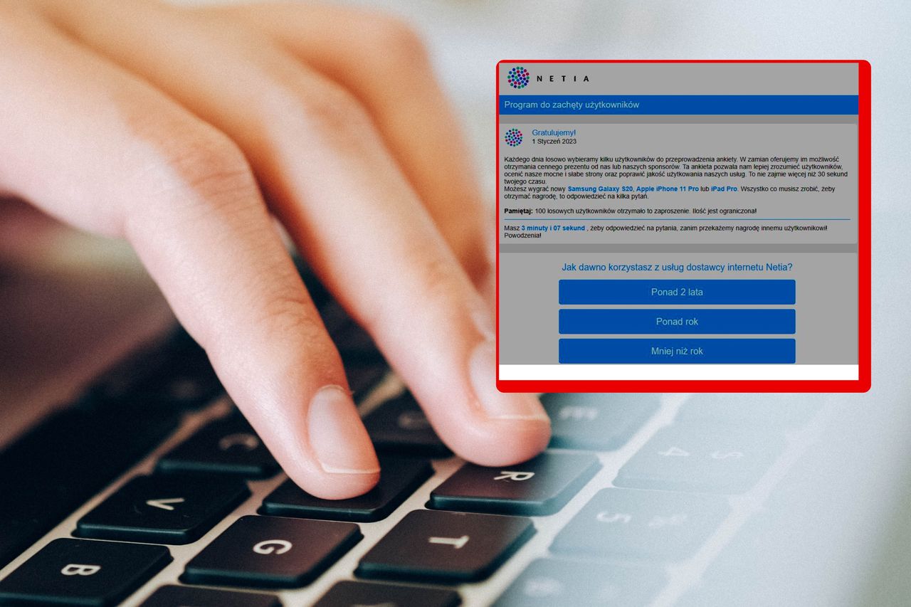 Netia nie organizuje konkursu. Ktoś podszywa się pod firmę