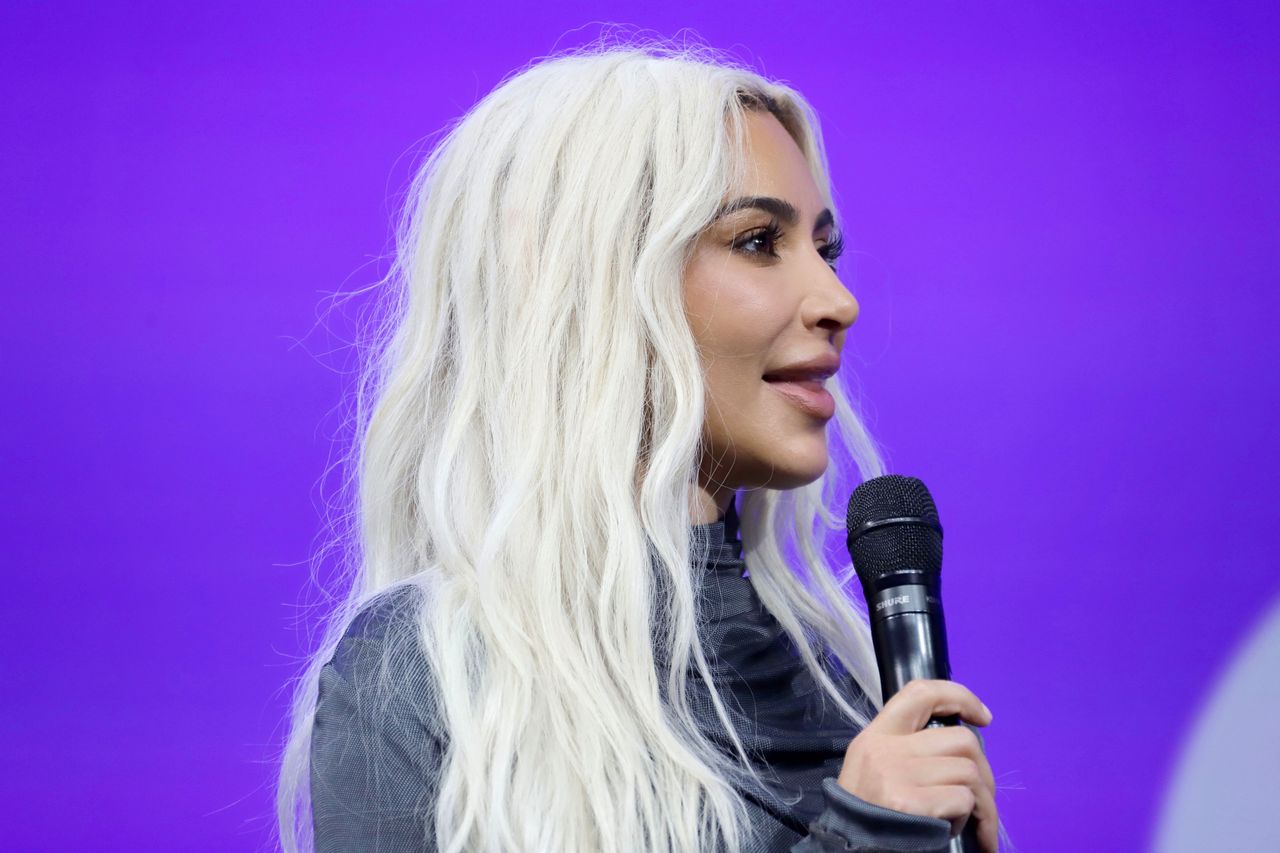 HAMBURG, GERMANY - MAY 07: Kim Kardashian on stage during the OMR Festival 2024 on May 7, 2024 in Hamburg, Germany. (Photo by Tristar Media/Getty Images)