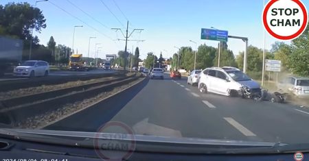 Zaczął wyprzedać prawym pasem. Tego jednak nie przewidział