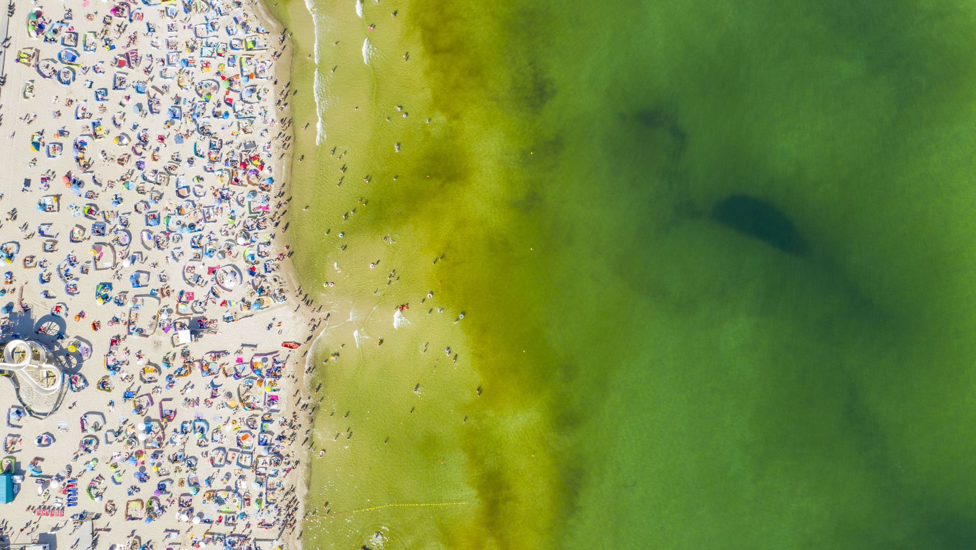 Plaża we Władysławowie z lotu ptaka