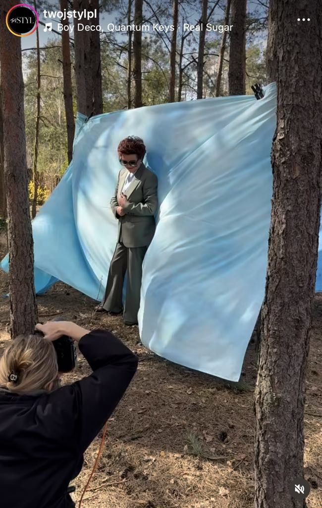 Jolanta Kwaśniewska podczas sesji zdjęciowej 
