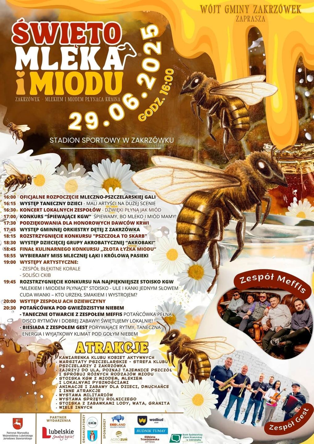 Święto Mleka i Miodu w Zakrzówku 2025 - plakat